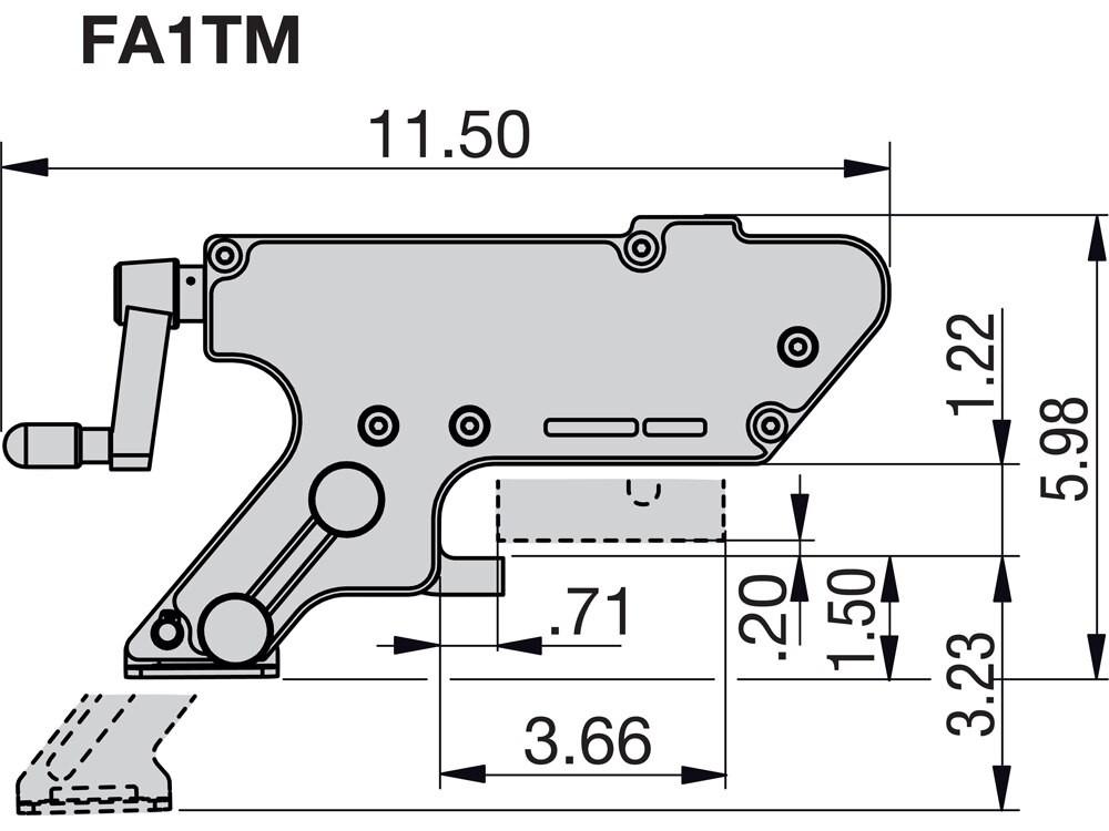 Imperial dimension diagram for FA1TMSTD