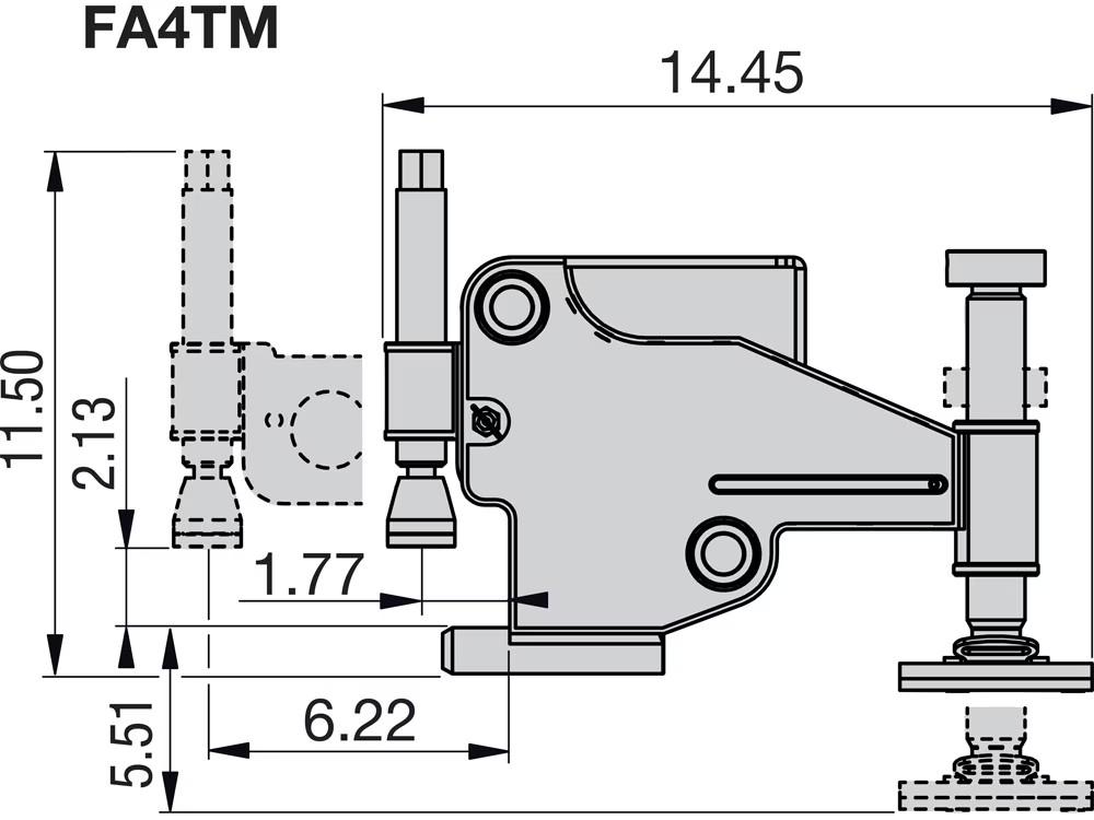 Imperial dimension diagram for FA4TMSTD